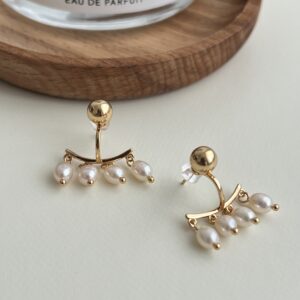 Gliding Grace Pearl Arc Earrings